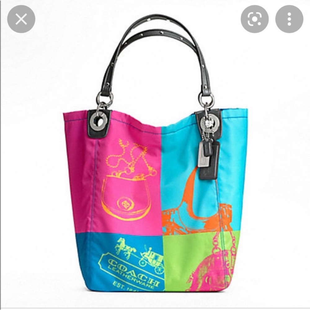NWT Coach Madison Nylon 4 Square Tote Bag
